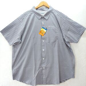 NEW Columbia Shirt Mens 3XL Gray Twisted Creek Short Sleeve Vented Fishing UVP